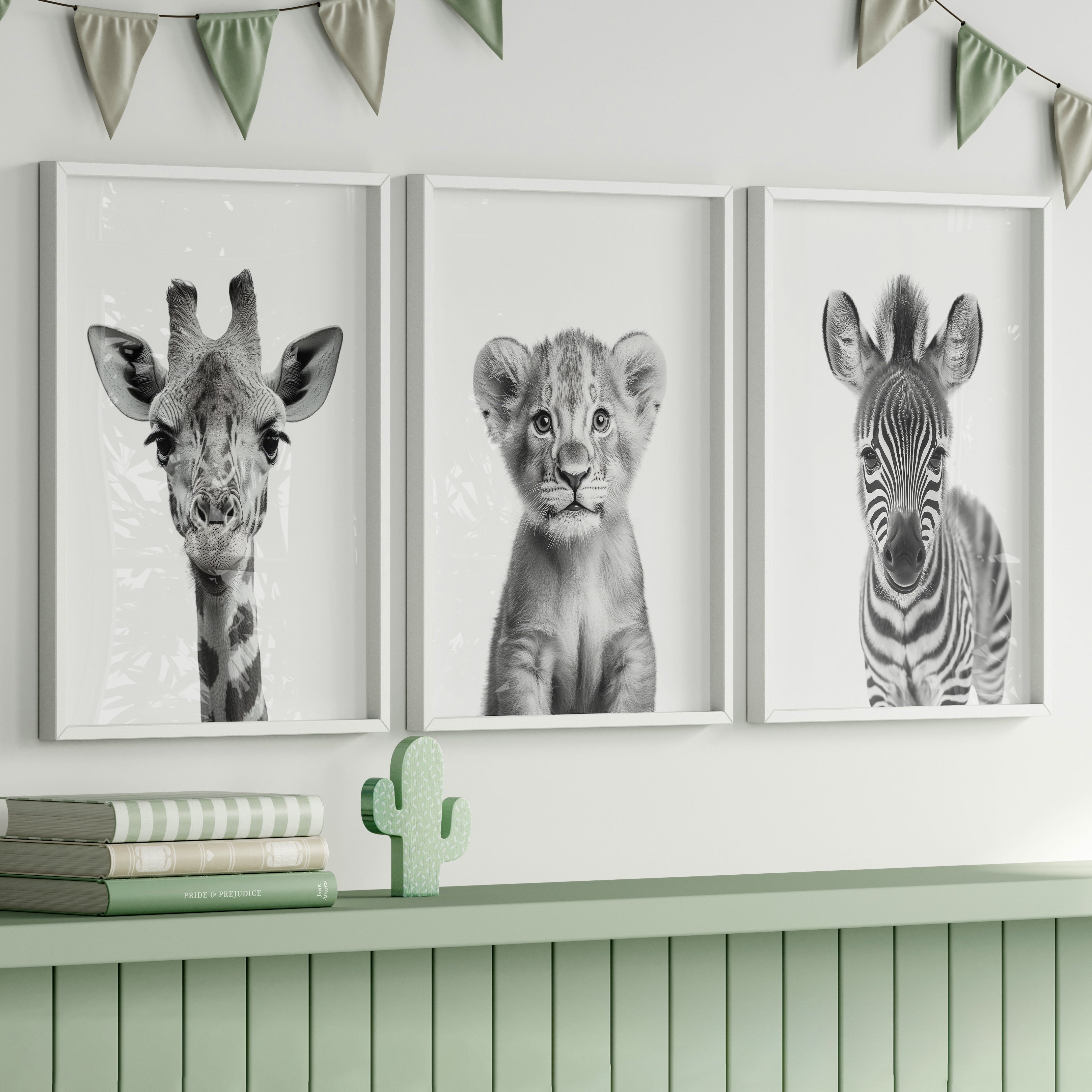 Adorable Safari Animal Nursery Print SET