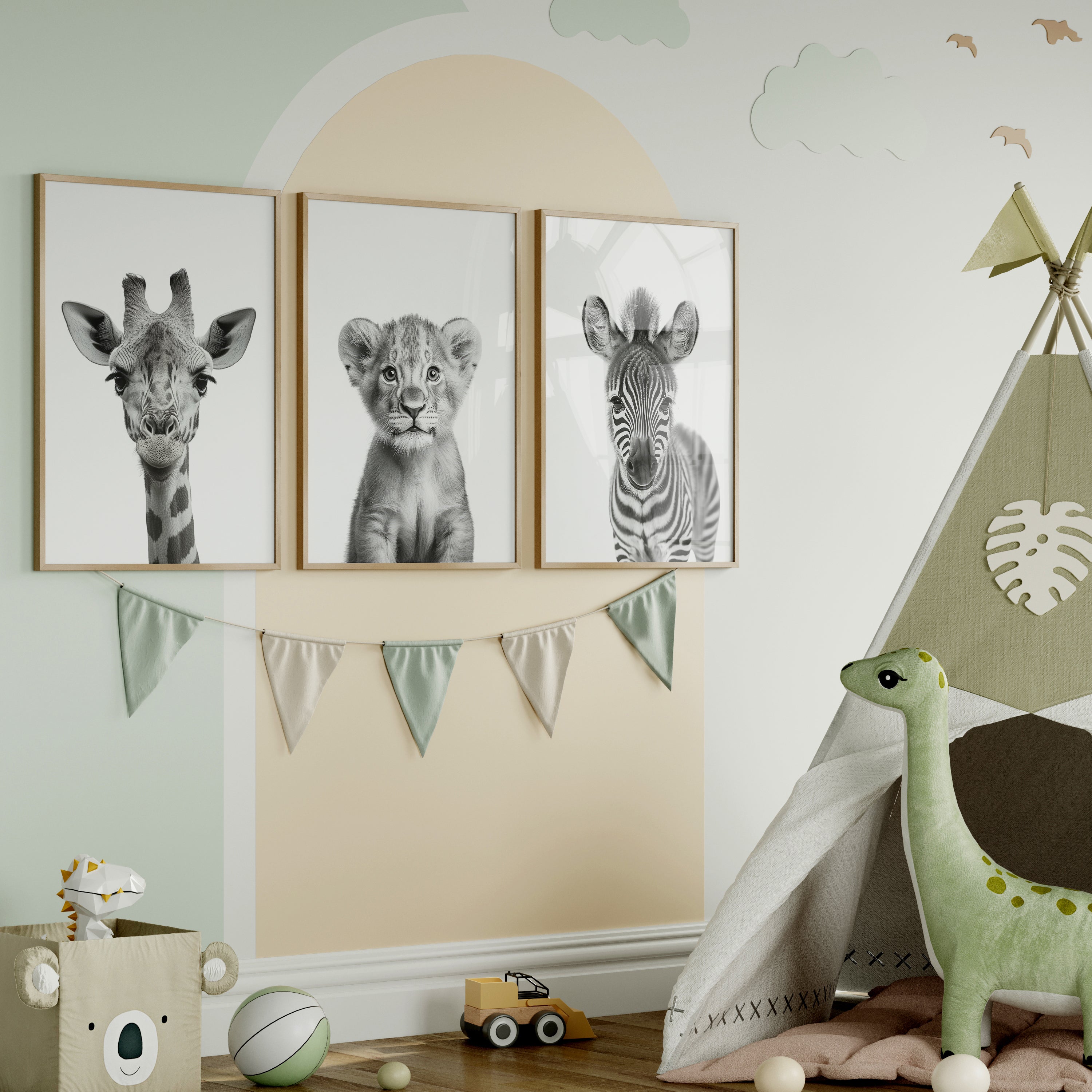 Adorable Safari Animal Nursery Print SET