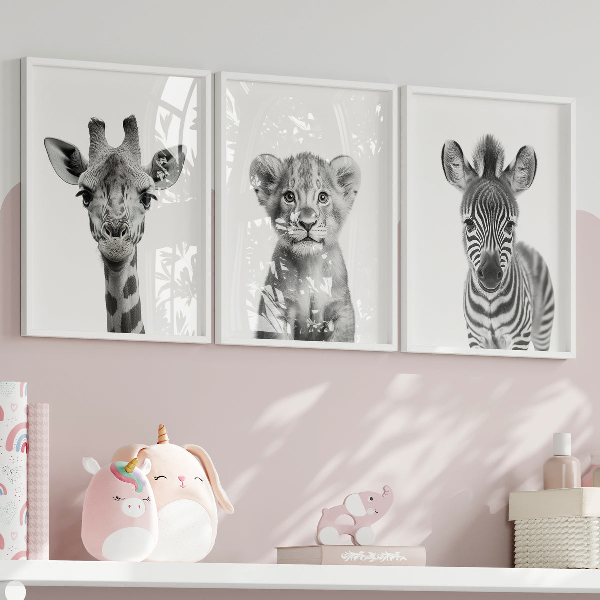 Adorable Safari Animal Nursery Print SET